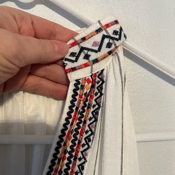 THML White Tunic with Multicolor Embroidery - women’s large dress - Picture 8 of 14